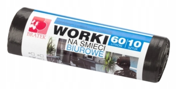 Bratek worki na śmieci 60L czarne, 10 szt