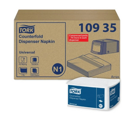 Serwetki Tork 10935 30x33cm 1W białe do dyspensera 24x300szt