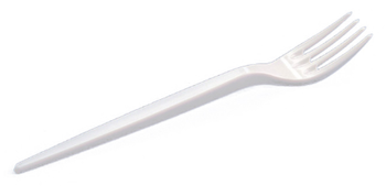 Widelec Plastikowy BIAŁY wielokrotnego użytku opk.100szt.