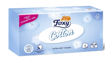 Foxy Cotton chusteczki kosmetyczne 90 szt kartonik