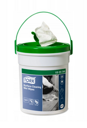 Tork 190594  czyściwo nasączane włókninowe o niskim stopniu pylenia w wiaderku białe