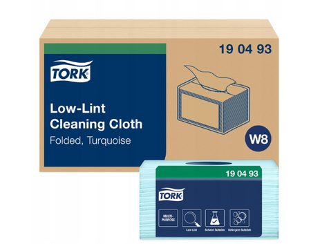Tork 190493 czyściwo niskopylne, włókninowe w odcinkach, turkus, 75szt