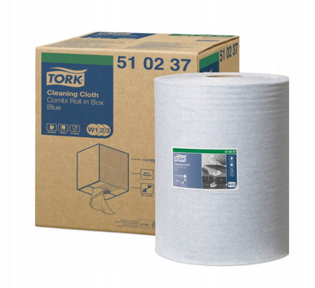 Tork 510237 - Czyściwo włókninowe w roli, 1-warstwowe, premium - Niebieskie