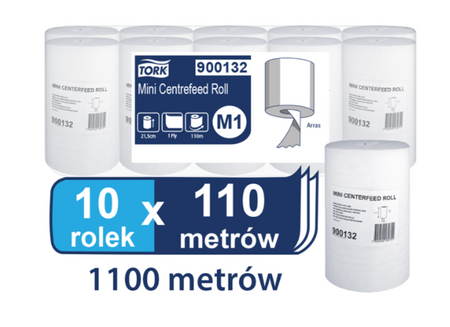 Tork 900132 ręcznik papierowy czyściwo 10 rolek po 110m