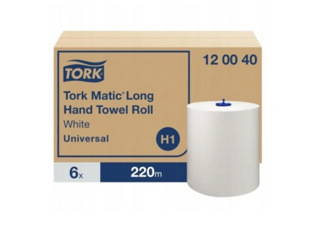Tork 120040 ręcznik papierowy , 6 rolek x 220m 1 warstwowy