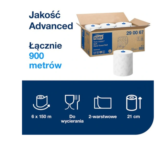Tork 290067 Matic biały ręcznik w roli, biały, system H1, 6x150 m pol_pl_Tork-290067-Matic-bialy-recznik-w-roli-bialy-system-H1-6x150-m-3671_6