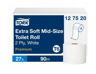 TORK 127520 papier toaletowy biały, celuloza, 27 rolek po 90m