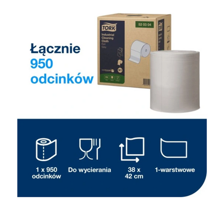 Czyściwo Tork 520304 Ind.Cleaning Cloth SZARE 361m 1W MOCNE na olej smar