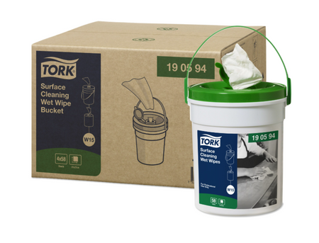 Tork 190594 czyściwo nasączane włókninowe o niskim stopniu pylenia w wiaderku białe