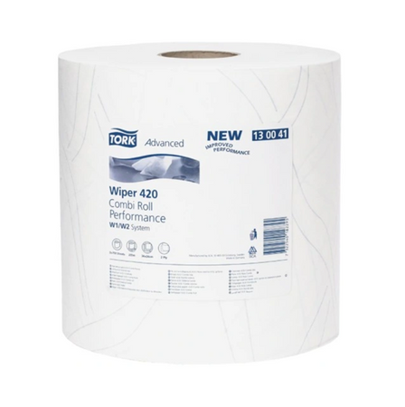 Tork 130041 czyściwo papierowe białe do średnich zabrudzeń 255mb 1 rolka