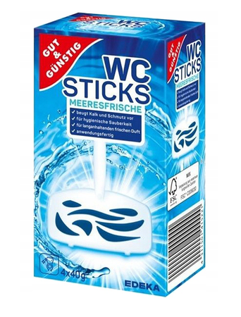 G&G WC Sticks Kostki Zawieszki Toaletowe Morskie 4x40 g DE