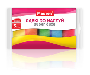 Gąbka, zmywak do naczyń Master super duże 5 sztuk