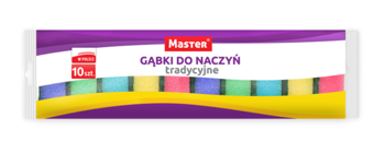 Gąbka, zmywak do naczyń tradycyjna MASTER - 10 szt