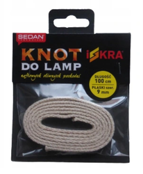 Knot do lampy olejowej naftowej płaski 9mm 100cm