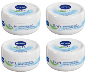 Nivea Soft Krem nawilżający z olejkiem 4x100 ml