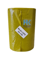 Worki na śmieci 35L LDPE, żółte, 50 sztuk