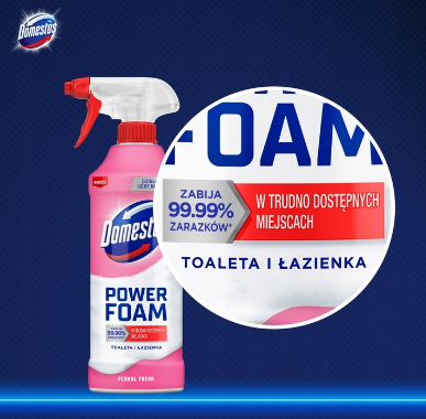 Domestos Power Foam Piana do czyszczenia toalet i łazienek Floral Fresh 